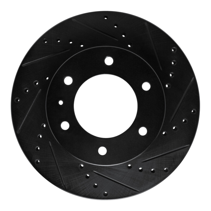 Picture of R1 13-17 Ford Ranger (Mexico) Front Right Drilled & Slotted Black Brake Rotor