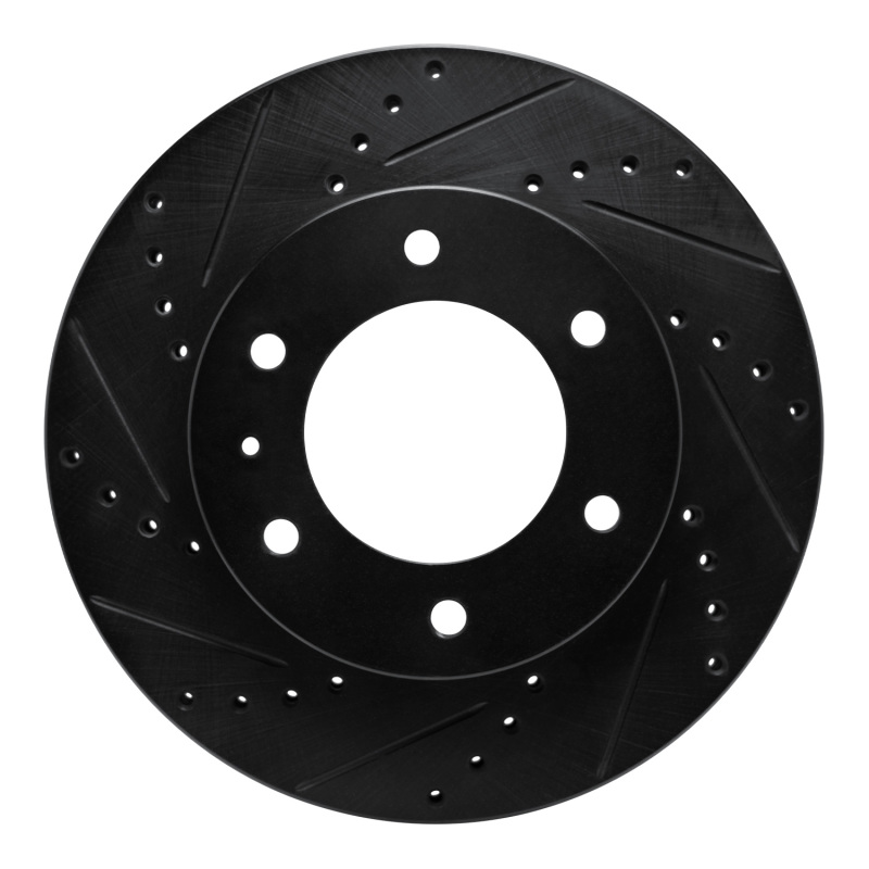Picture of R1 13-17 Ford Ranger (Mexico) Front Left Drilled & Slotted Black Brake Rotor