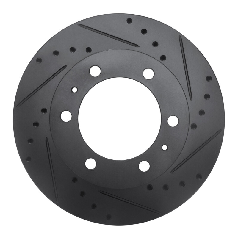Picture of R1 09-15 Toyota Hilux (Mexico) Front Right Drilled & Slotted Black Brake Rotor