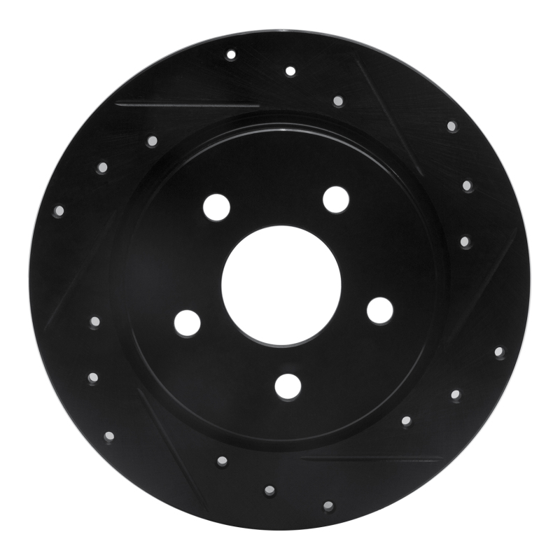 Picture of R1 02-08 Seat ALHAMBRA Rear Right Drilled & Slotted Black Brake Rotor