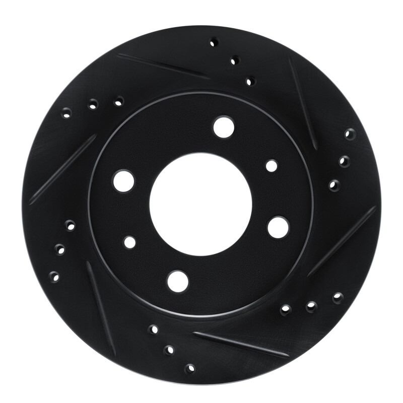 Picture of R1 98-12 Dodge ATOS (Mexico) Front Right Drilled & Slotted Black Brake Rotor