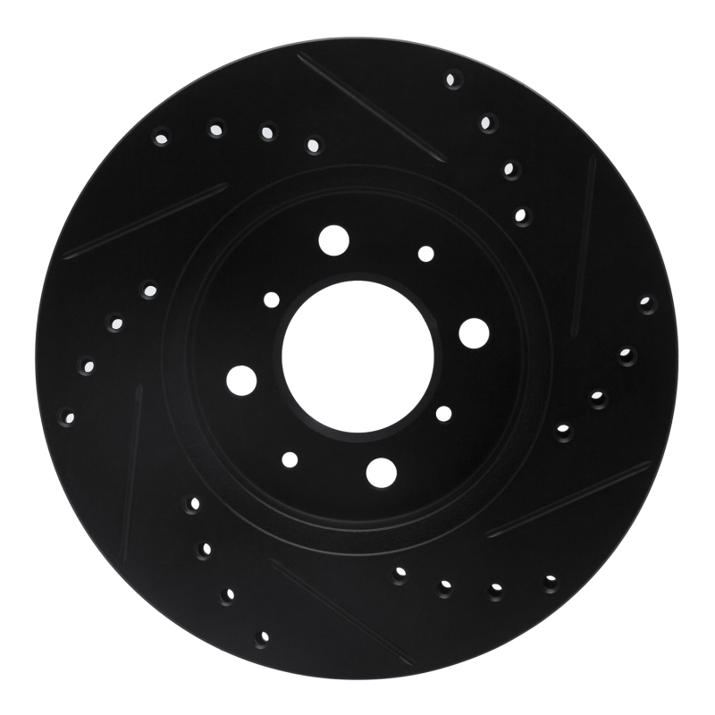 Picture of R1 97-02 Peugeot 306 (Mexico) Front Left Drilled & Slotted Black Brake Rotor