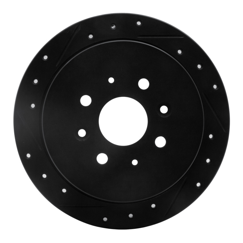 Picture of R1 14-20 Peugeot 208 (Mexico) Rear Left Drilled & Slotted Black Brake Rotor