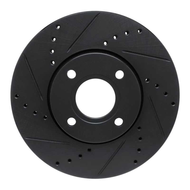 Picture of R1 13-16 Ford Ecosport (Mexico) Front Left Drilled & Slotted Black Brake Rotor
