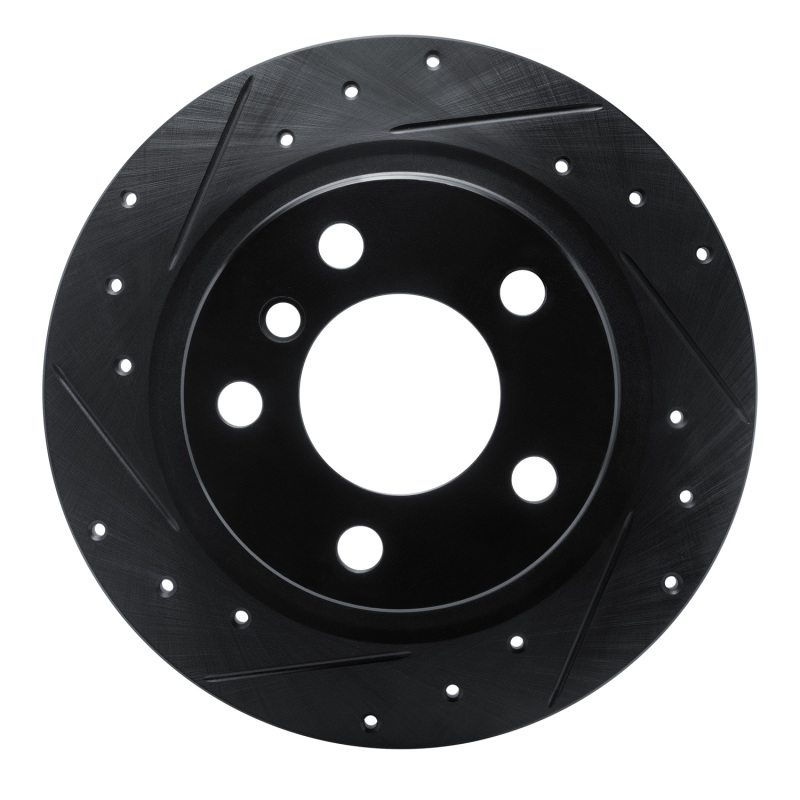 Picture of R1 12-18 BMW 118i (Mexico) Rear Left Drilled & Slotted Black Brake Rotor