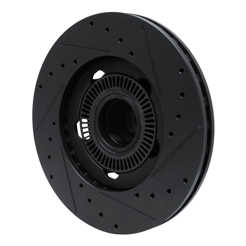 Picture of R1 06-12 Ford Ranger (Mexico) Front Left Drilled & Slotted Black Brake Rotor