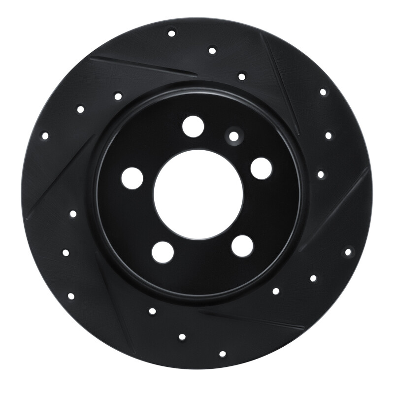 Picture of R1 15-18 Audi A1 (Mexico) Rear Right Drilled & Slotted Black Brake Rotor