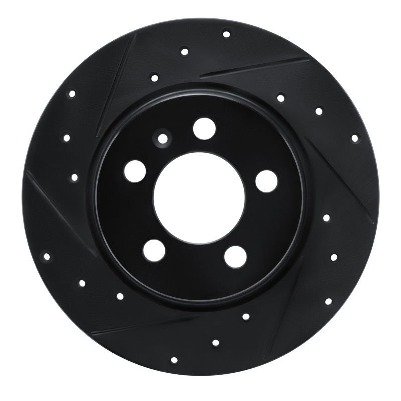 Picture of R1 15-18 Audi A1 (Mexico) Rear Left Drilled & Slotted Black Brake Rotor
