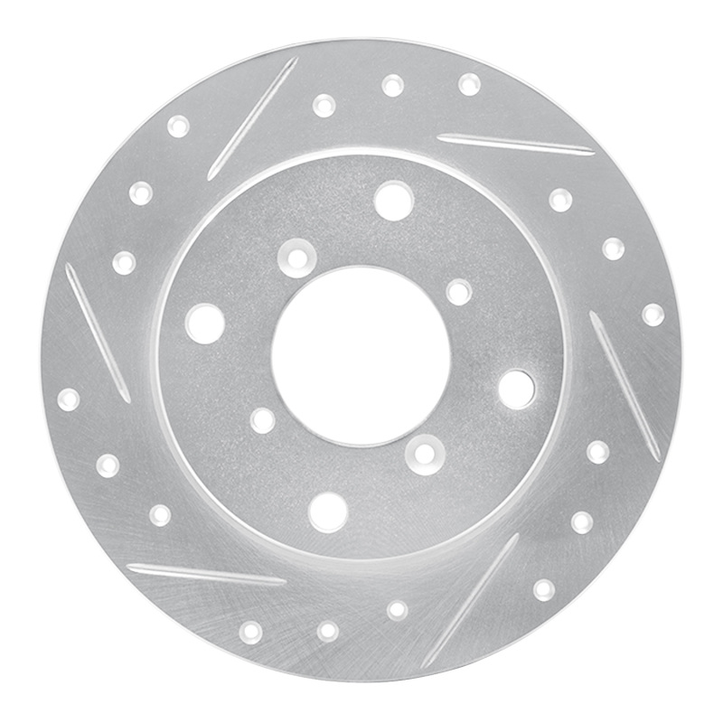 Picture of R1 89-94 Suzuki SWIFT Rear Left Drilled & Slotted Silver Brake Rotor