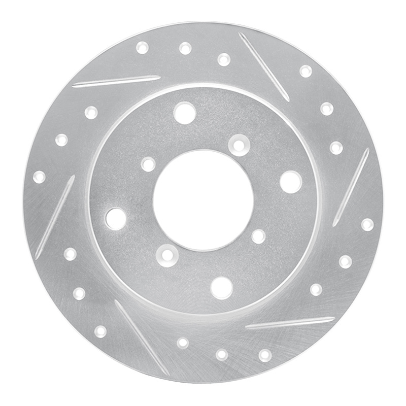 Picture of R1 89-94 Suzuki SWIFT Rear Right Drilled & Slotted Silver Brake Rotor