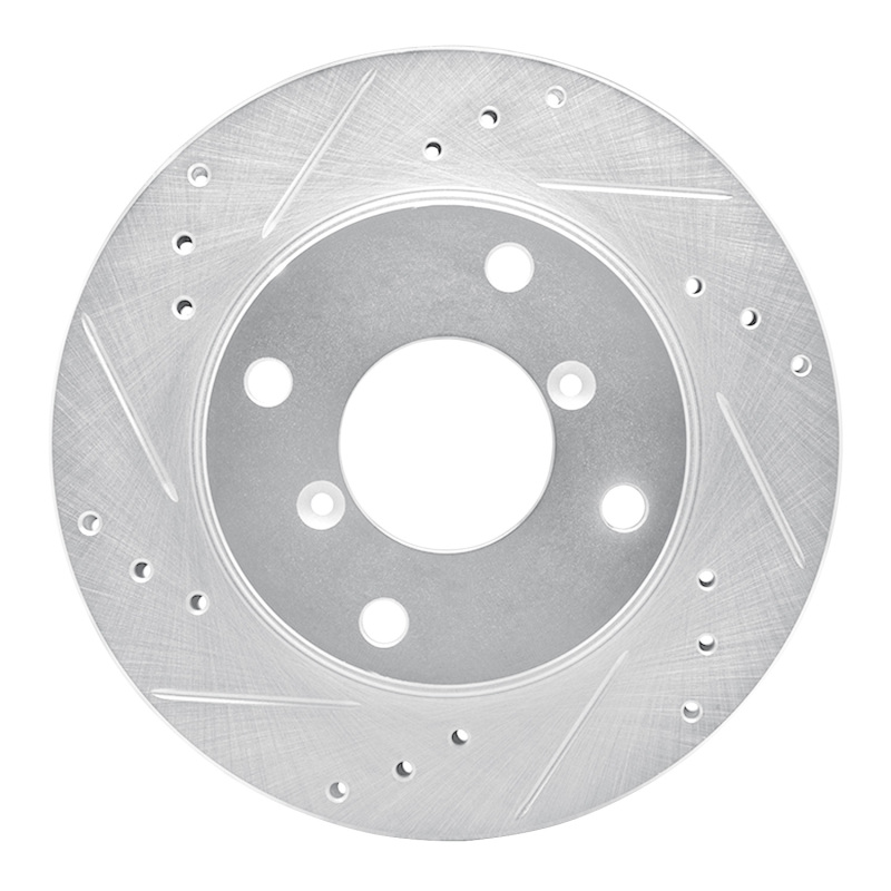 Picture of R1 89-94 Suzuki SWIFT Front Left Drilled & Slotted Silver Brake Rotor