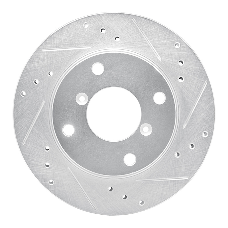 Picture of R1 89-94 Suzuki SWIFT Front Right Drilled & Slotted Silver Brake Rotor