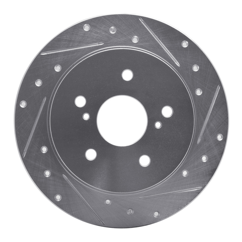 Picture of R1 07-14 Suzuki SX4 Rear Right Drilled & Slotted Silver Brake Rotor