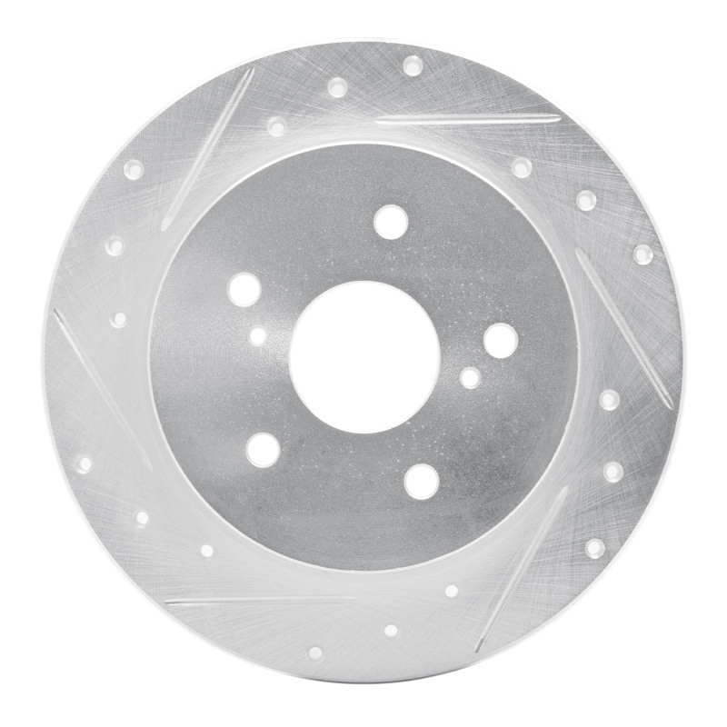 Picture of R1 10-13 Suzuki Kizashi Rear Left Drilled & Slotted Silver Brake Rotor