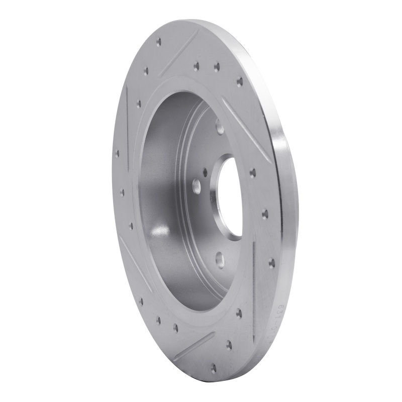 Picture of R1 10-13 Suzuki Kizashi Rear Right Drilled & Slotted Silver Brake Rotor