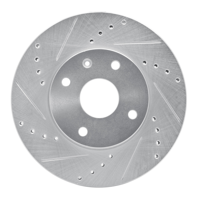 Picture of R1 04-10 Chevrolet Epica (USA/Canada) Front Left Drilled & Slotted Silver Brake Rotor