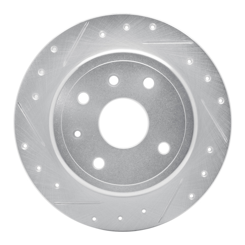 Picture of R1 04-10 Chevrolet Epica (USA/Canada) Rear Left Drilled & Slotted Silver Brake Rotor
