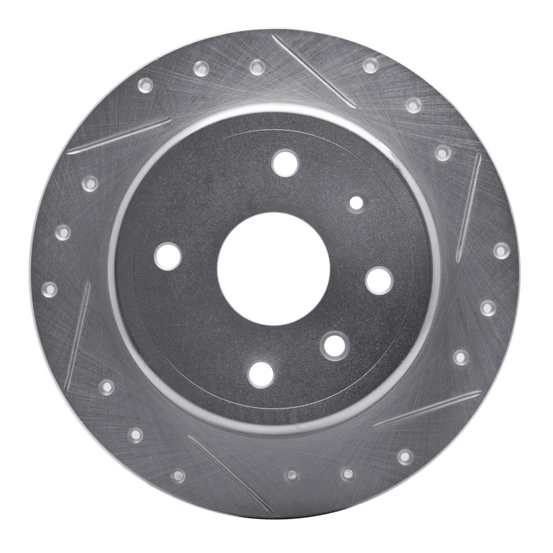 Picture of R1 04-10 Chevrolet Epica (Mexico) Rear Right Drilled & Slotted Silver Brake Rotor