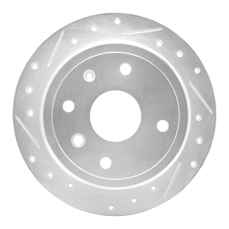 Picture of R1 04-10 Chevrolet Optra (USA/Canada) Rear Left Drilled & Slotted Silver Brake Rotor