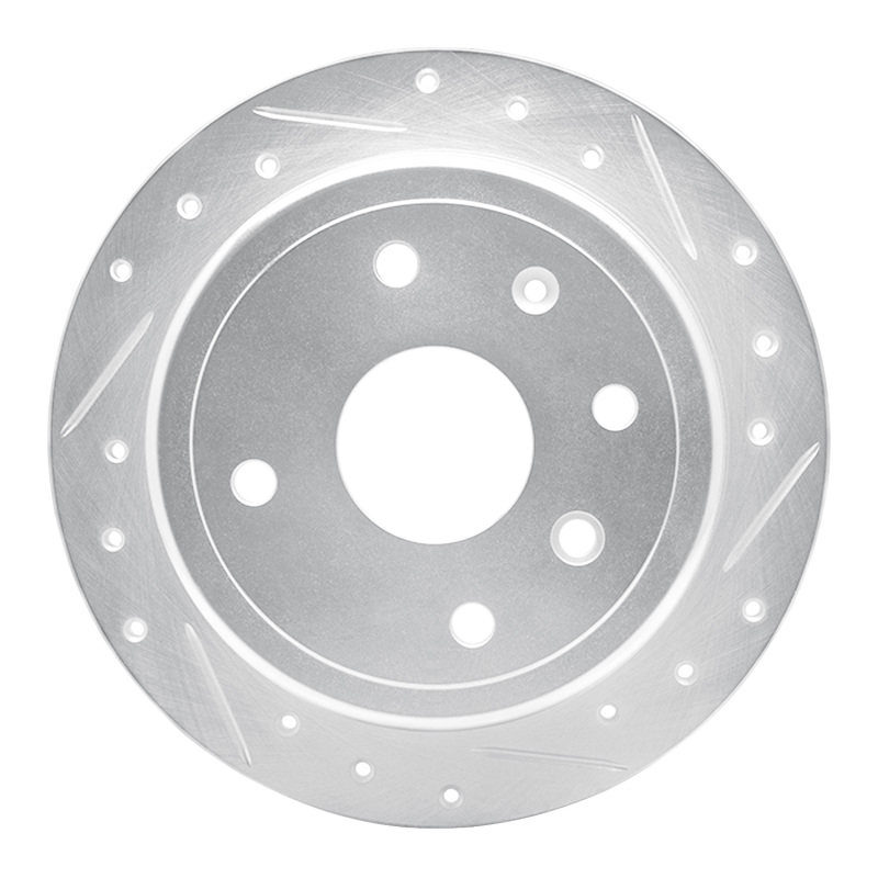 Picture of R1 04-10 Chevrolet Optra (USA/Canada) Rear Right Drilled & Slotted Silver Brake Rotor