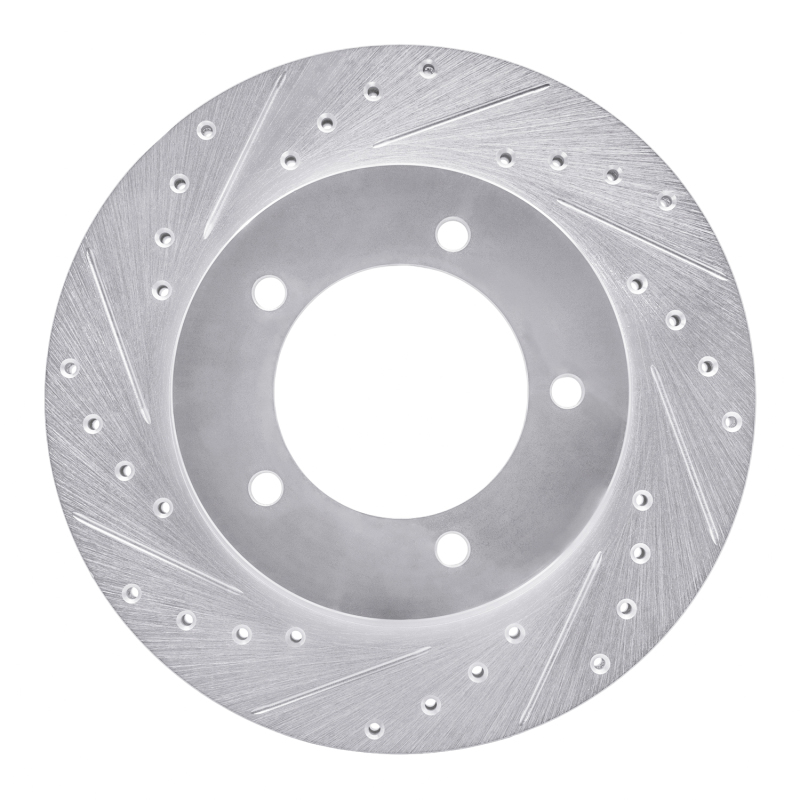 Picture of R1 96-98 Suzuki SIDEKICK Front Left Drilled & Slotted Silver Brake Rotor