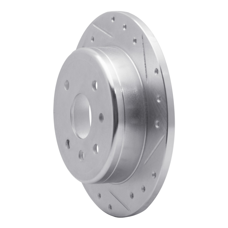 Picture of R1 04-10 Chevrolet Epica (Mexico) Rear Right Drilled & Slotted Silver Brake Rotor