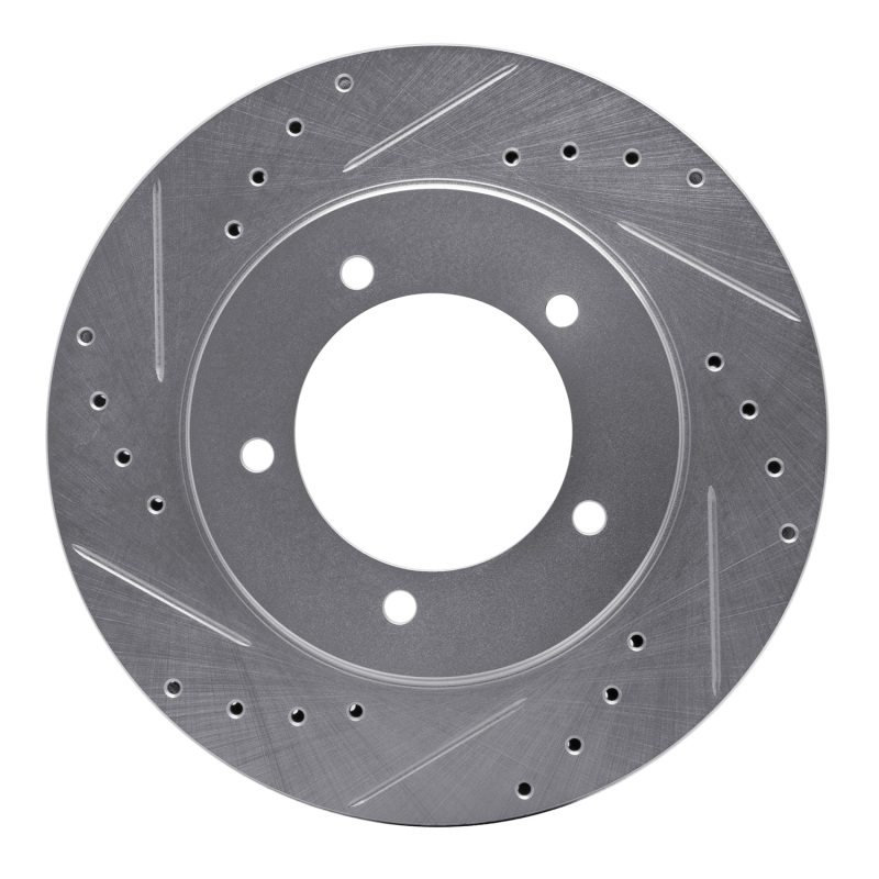 Picture of R1 99-08 Chevrolet Tracker Front Left Drilled & Slotted Silver Brake Rotor