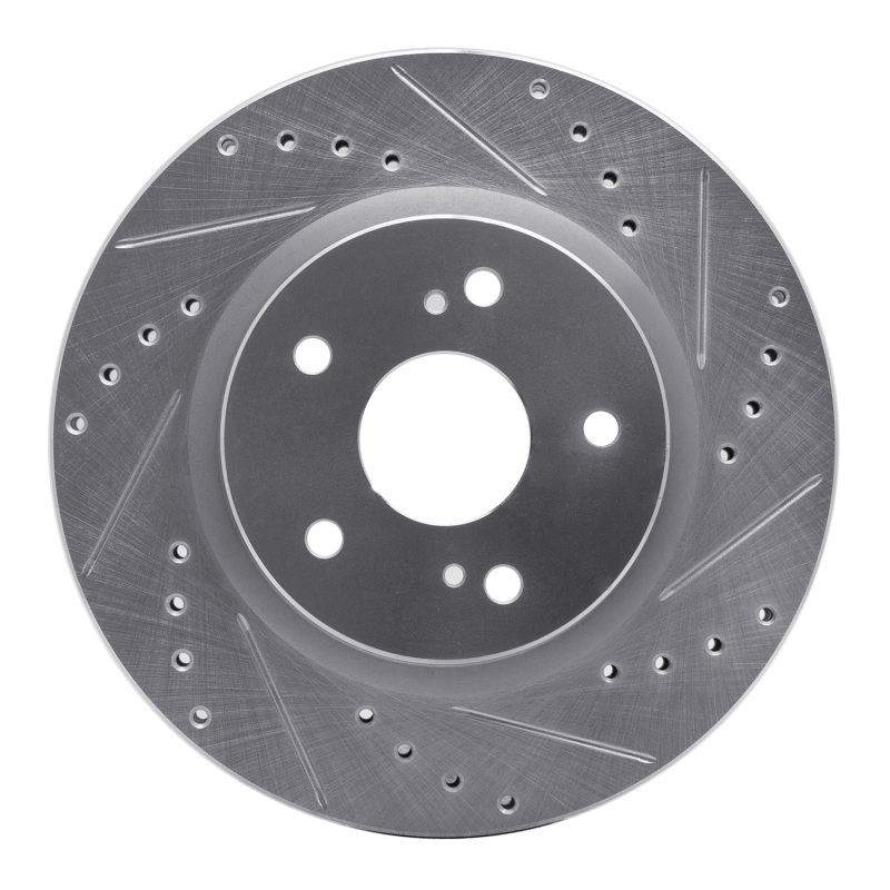 Picture of R1 06-17 Suzuki Grand Vitara Front Right Drilled & Slotted Silver Brake Rotor
