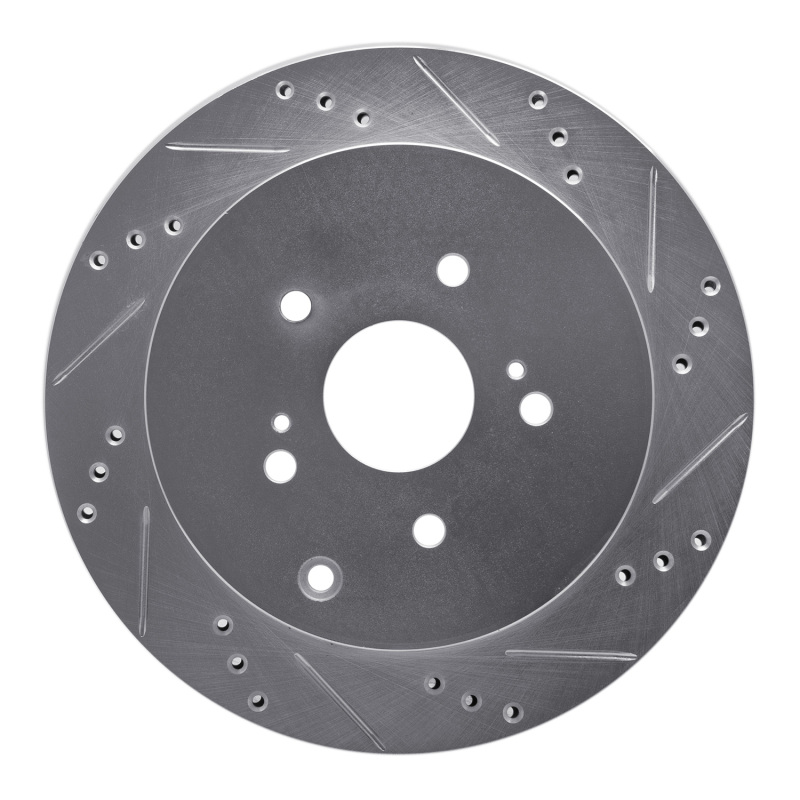 Picture of R1 09-17 Suzuki Grand Vitara (Mexico) Rear Right Drilled & Slotted Silver Brake Rotor