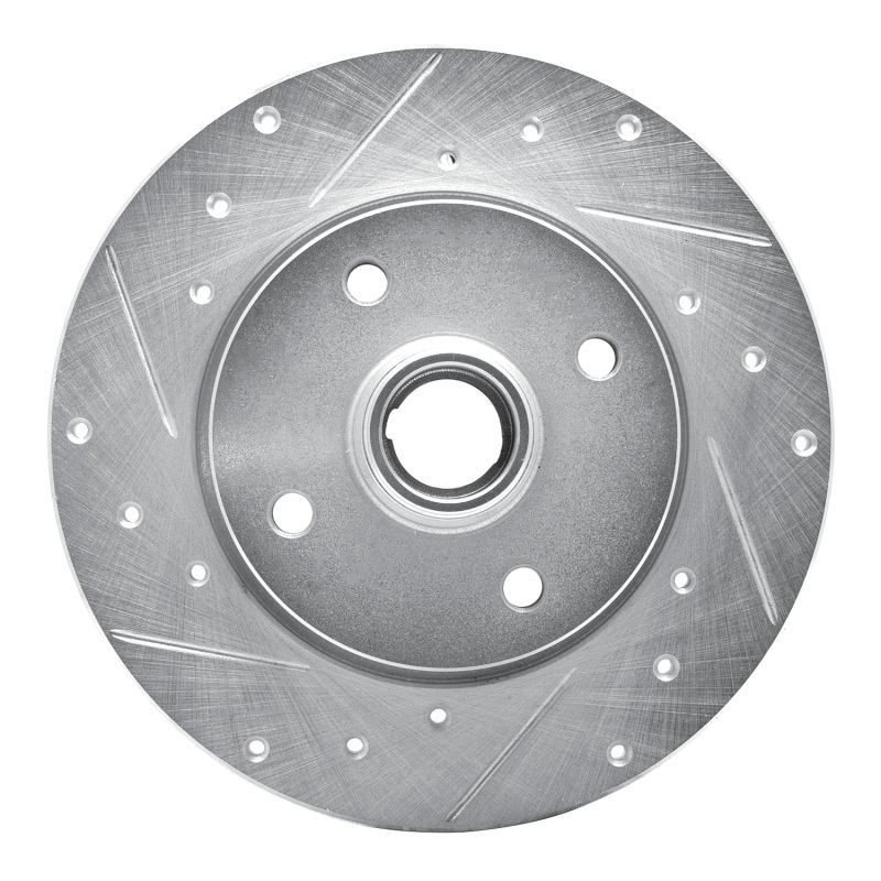 Picture of R1 76-84 Porsche 924 Front Left Drilled & Slotted Silver Brake Rotor