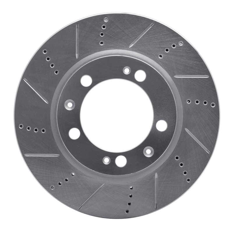 Picture of R1 86-91 Porsche 944 Except Turbo Right Front Drilled & Slotted Silver Brake Rotor