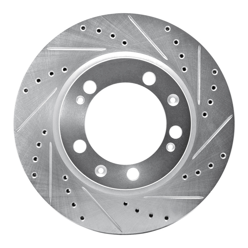 Picture of R1 86-91 Porsche 928 Left Front Drilled & Slotted Silver Brake Rotor
