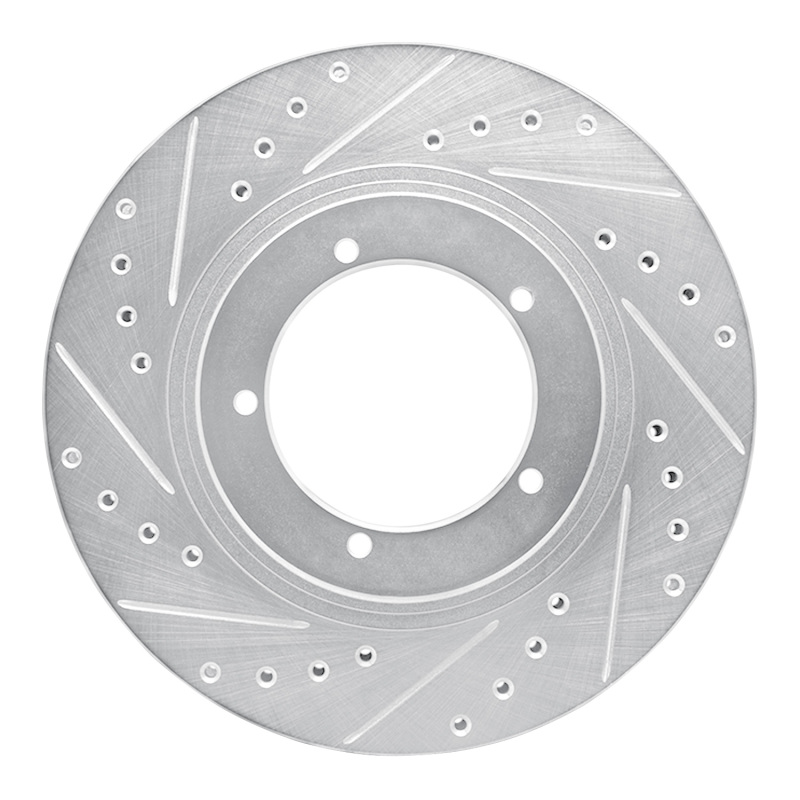 Picture of R1 86-86 Porsche 944 Turbo Front Left Drilled & Slotted Silver Brake Rotor