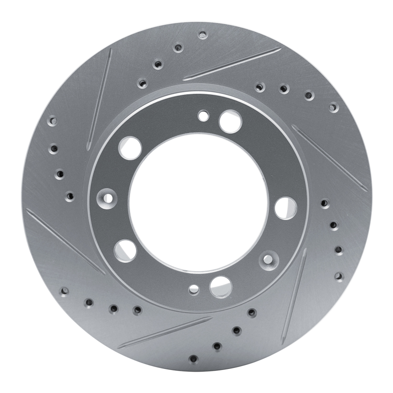 Picture of R1 87-95 Porsche 968 Front Left Drilled & Slotted Silver Brake Rotor