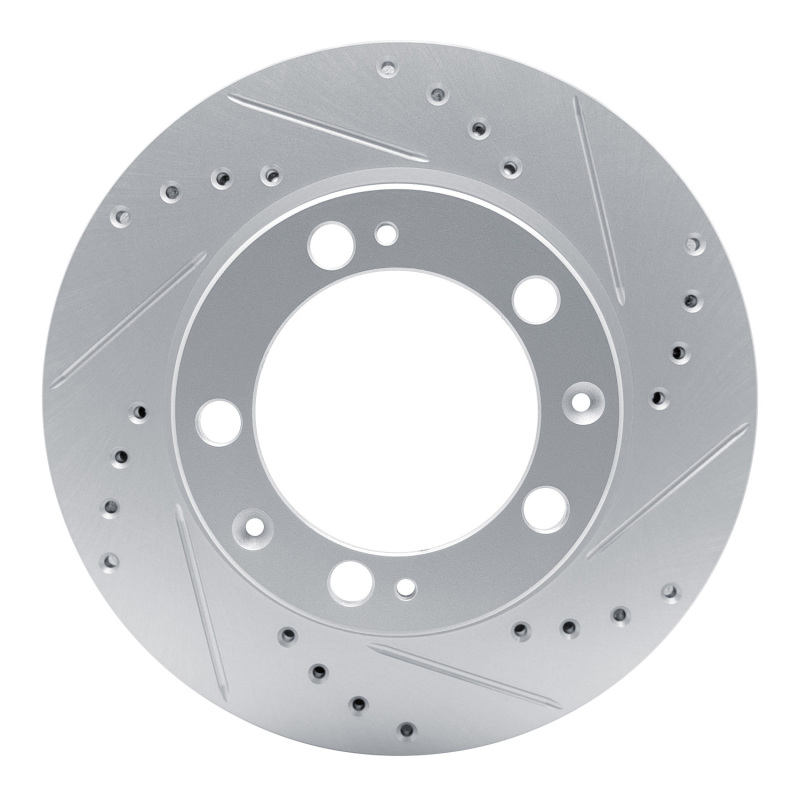 Picture of R1 87-95 Porsche 944 Turbo Front Right Drilled & Slotted Silver Brake Rotor