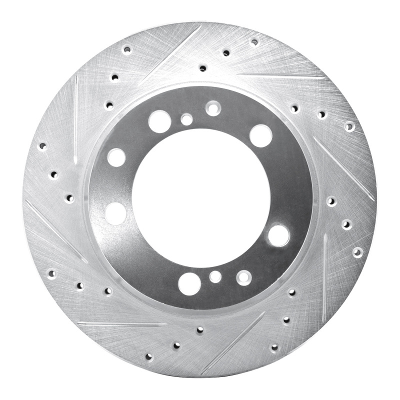 Picture of R1 87-97 Porsche 944 Except Turbo Rear Left Drilled & Slotted Silver Brake Rotor