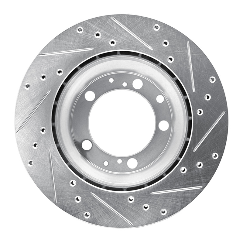 Picture of R1 87-97 Porsche 944 Except Turbo Rear Left Drilled & Slotted Silver Brake Rotor