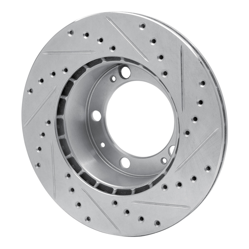 Picture of R1 87-89 Porsche 944 Except Turbo Front Left Drilled & Slotted Silver Brake Rotor