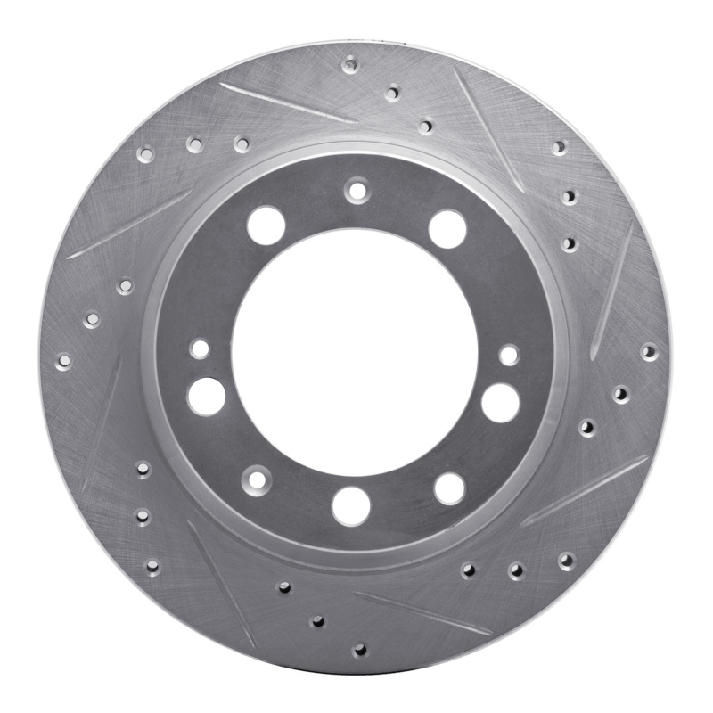 Picture of R1 87-89 Porsche 944 Except Turbo Rear Right Drilled & Slotted Silver Brake Rotor