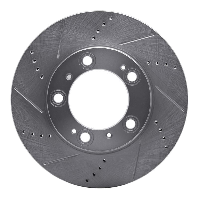 Picture of R1 97-04 Porsche Boxster Front Left Drilled & Slotted Silver Brake Rotor