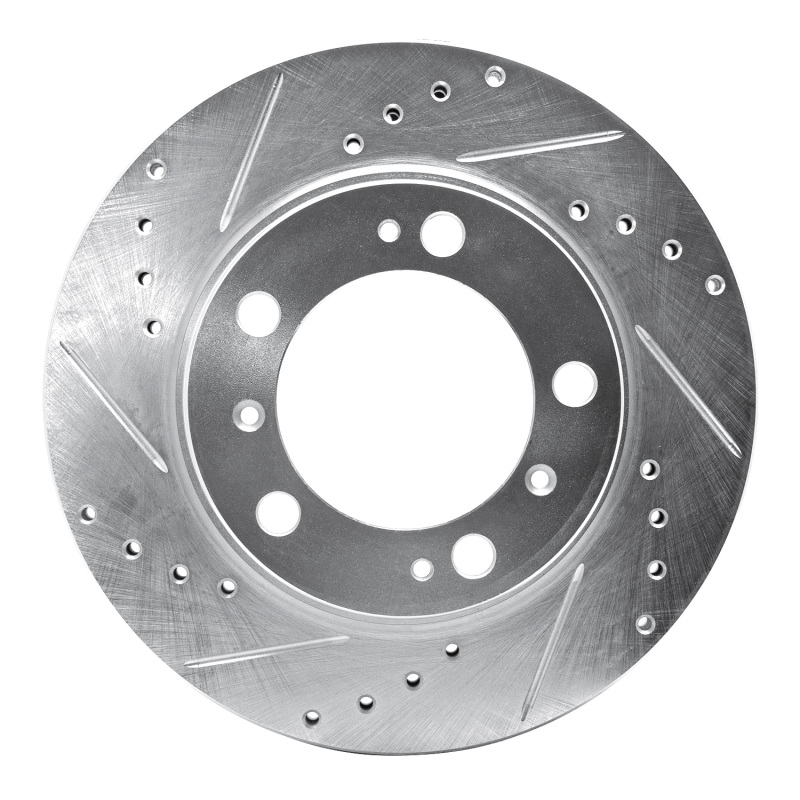 Picture of R1 97-04 Porsche Boxster Rear Left Drilled & Slotted Silver Brake Rotor