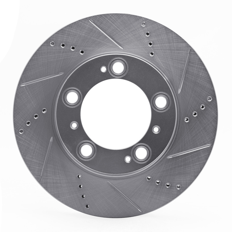 Picture of R1 97-04 Porsche Boxster Front Right Drilled & Slotted Silver Brake Rotor