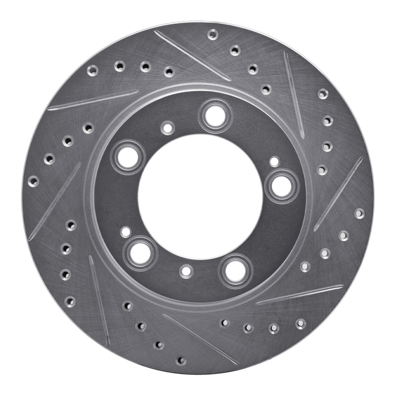Picture of R1 97-04 Porsche Boxster Rear Right Drilled & Slotted Silver Brake Rotor