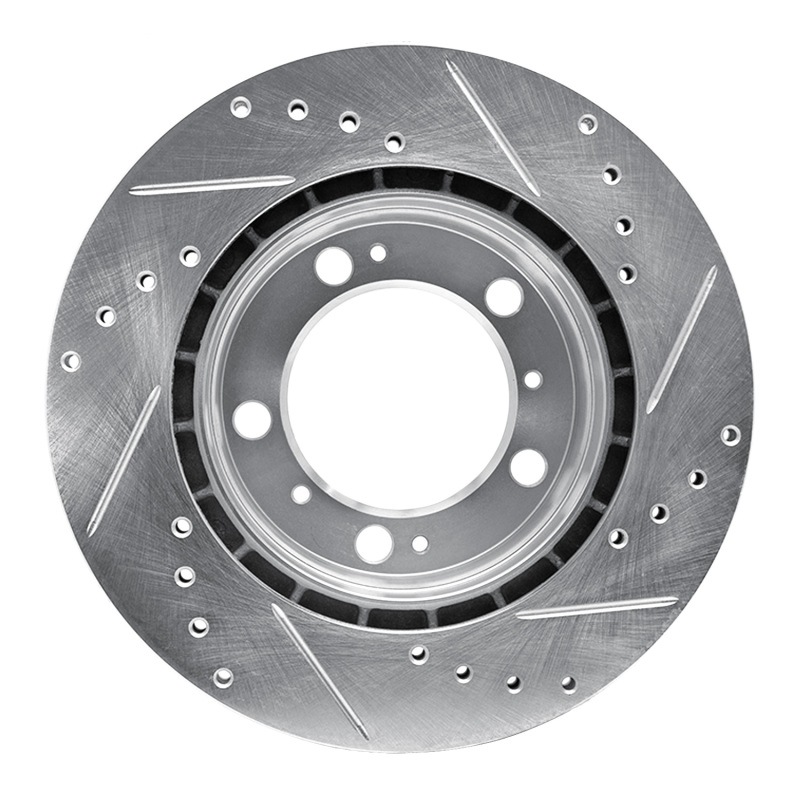 Picture of R1 97-04 Porsche Boxster Rear Left Drilled & Slotted Silver Brake Rotor