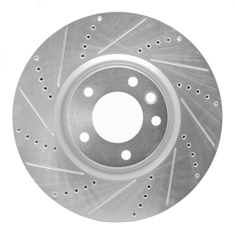 Picture of R1 08-09 Porsche CAYENNE Front Left Drilled & Slotted Silver Brake Rotor