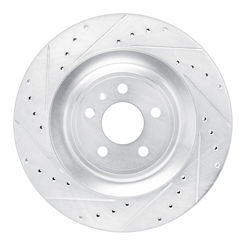 Picture of R1 15-18 Porsche Macan Rear Left Drilled & Slotted Silver Brake Rotor