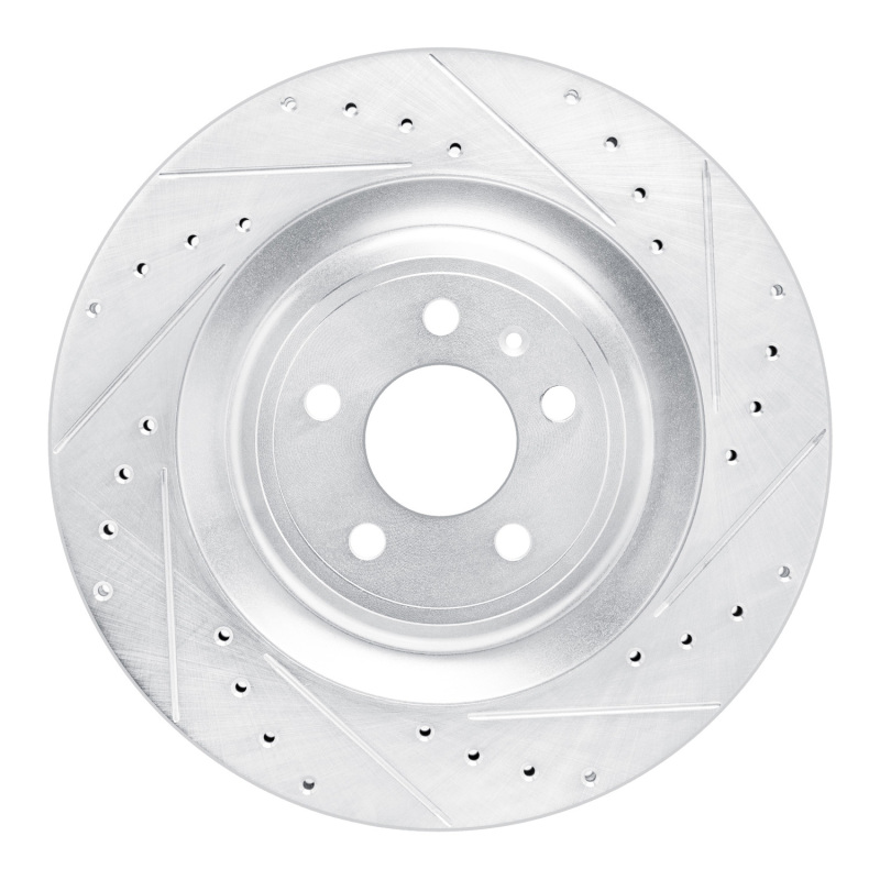 Picture of R1 15-18 Porsche Macan Rear Right Drilled & Slotted Silver Brake Rotor