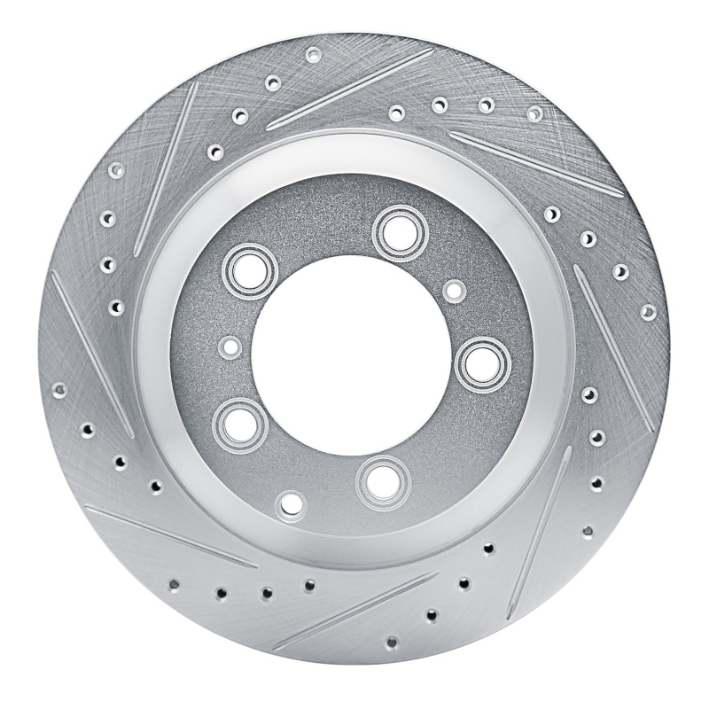 Picture of R1 19-23 Porsche CAYENNE Rear Left Drilled & Slotted Silver Brake Rotor