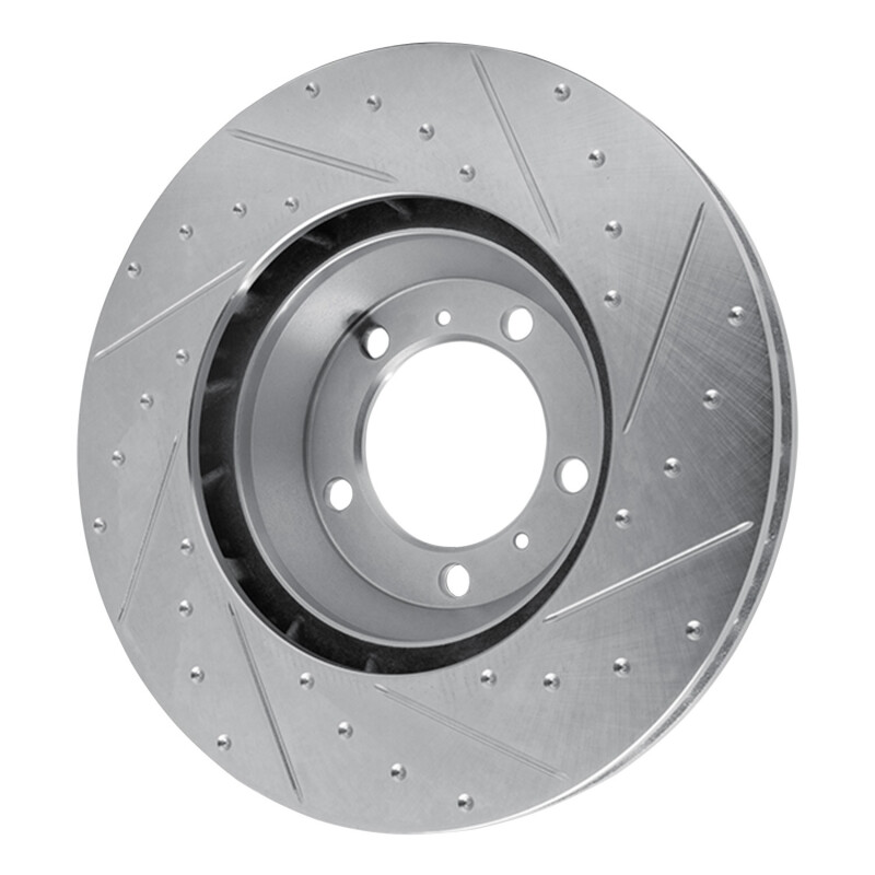 Picture of R1 17-23 Porsche Panamera Left Front Drilled & Slotted Silver Brake Rotor