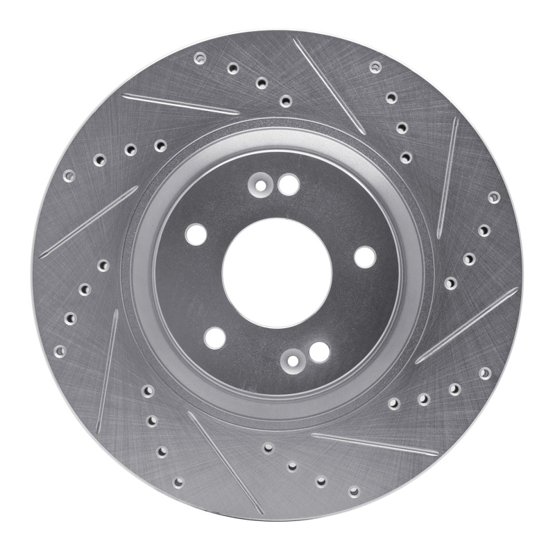 Picture of R1 11-25 Hyundai SONATA Front Right Drilled & Slotted Silver Brake Rotor